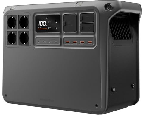 DJI Power 2000 estación de energía portátil, Batería LFP de 2048 Wh, Tamaño compacto, Salida estable de 3000 W, Recarga del 0% al 80% en 45 min, Generador eléctrico para el camping y autocaravanas