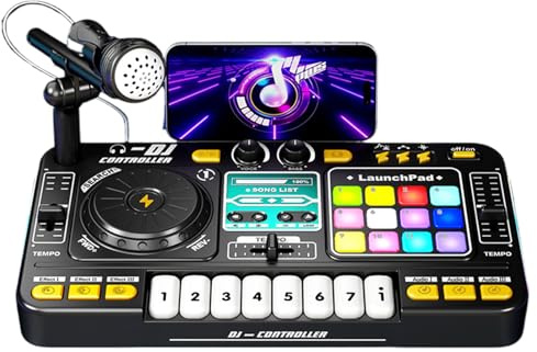 Tastiera DJ educativa - Piano digitale con tracce integrate, pad sonori e ritmi della batteria | Creatore di musica educativa e divertente per bambini e bambini, per imparare il ritmo