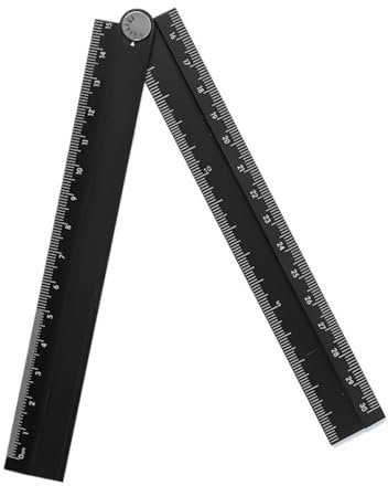 Beimus Righelli dritti pieghevoli, goniometri in alluminio da 30 cm, angoli pieghevoli, con aggiornamenti in scala chiara, per architetti e