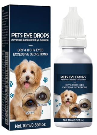 HADAVAKA Collirio per Animali Domestici, 10 Ml Detergente per Macchie di Lacrime dei Cani, Sollievo Duraturo, Cura E Pulizia Intorno agli Occhi, Detergente per Occhi Rimuove Sporco E Residui