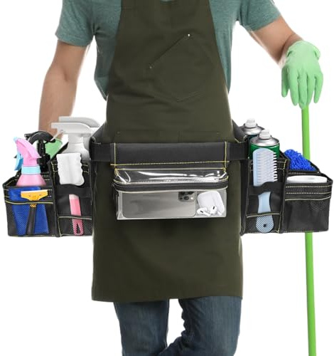 Ceinture à Outils Polyvalente Sac à Outils de Nettoyage Réglable | Organisateur De Travail Multi-Poches Réglable Pour Plombier Jardinier Constructeur Menuisier