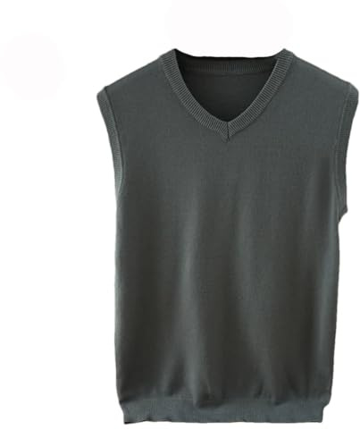Men’S Classic V-Neck Cashmere Wool Blend Vest Loose Fit Sleeveless Soft Warm Sweater