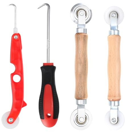 4 StkWerkzeug Einzieher Einroller, fliegengitter reparatur set | Für Keder Gummischnur,Installieren Doppelrad Kederwerkzeug Spline Roller für Fenster Fliegengitter Ersatzteil