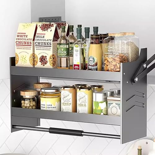 Hylla Utdragbar Skåp Organizer Bekväm och praktisk Heavy Duty Vägg Utdragbar Hylla Skåp Förvaring Hängskåp Skåp Hem Förvaring Hängskåp(71x26x53cm)
