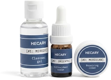 Kit Skincare Inicial | Gel 30ml + Sérum 5ml + Crema 10ml | Formato Viaje | Rutina de Cuidado Facial Hombre, Kit Skincare Hombre que Limpia, Revitaliza y Repara Todo Tipo de Pieles.