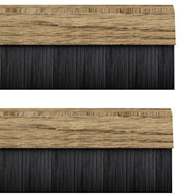 STORMGUARD 02AM0010838LWO BDS Cover Clip Bottom of The Door Brush Draught Seal, Light Oak, 838 mm, Set of 2 Piece