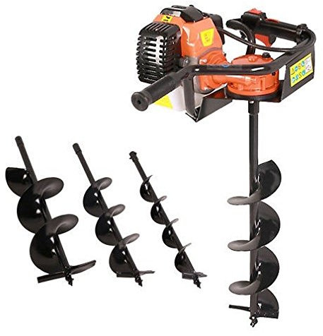 Varan Motors - TT-GD520-EU2 Mototrivella a scoppio, Trivella Varanmotors - motore 2T molto potente 3CV 52CC EU2 con 3 punte (100, 150 e 200mm)