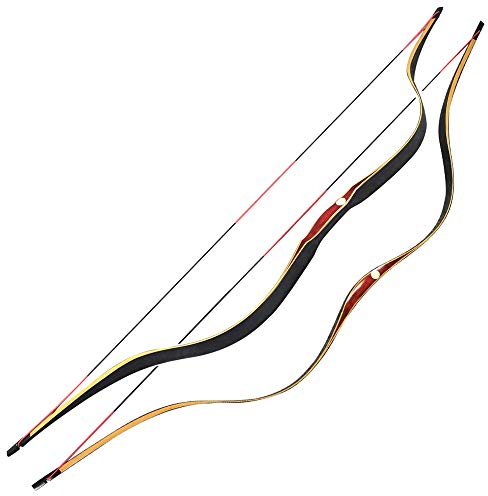 AMEYXGS Bogenschießen 55 '' Traditionelles Langbogen Outdoor Jagd EIN Stück Recurve Bogen Rechts- / Linkshänder 30-50lbs (20lbs)