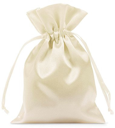 organzabeutel24 | 6 Satinsäckchen, Geschenkbeutel - 23x15 cm - Geschenkverpackung, Schmuck-Beutel, Stoffbeutel (creme)