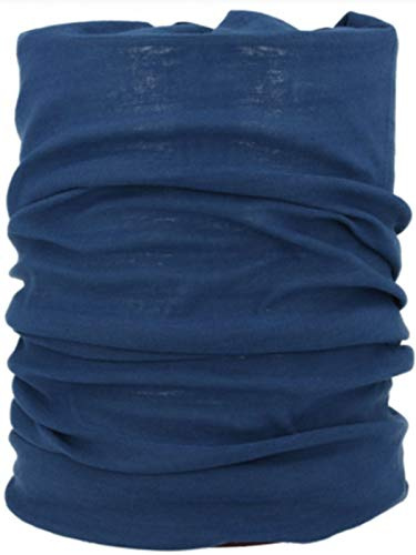 Multifunctional Headwear Neck Scarf Bandana Balaclava Face mask Headband Hairband Tube Gaiter Stretch Snood for Sports Yoga Running Cycling Hiking (Navy)