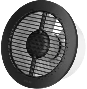 EUROPLAST Ø 150 mm Ventilador de extracción con cable – Silenciador extractor de aire de pared para cocina, cuarto de baño, aseo de casa, plástico – Antracita
