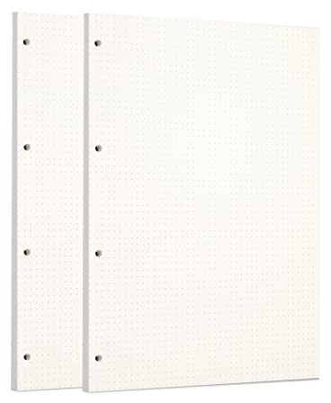 Zelten Lose-Blatt-Lochpapier-Nachfüllpackungen Papier für 6-Loch-Binder Persönlicher Organizer Tagebuch Notizbuch Nachfüllbarer Planer, Dotted, A4/4 Hole