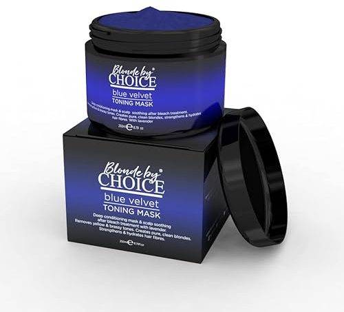 Blue Velvet Toning Mask, Hair Toner For Bleached Hair From Blonde By Choice, Deep Conditioning Hair Treatment With Scalp Relief For Bleach Damaged Hair & Tonal After Care For Blonde Hair Dye, 250ml