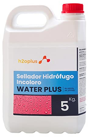 H2OPLUS Protettivo Consolidante Anti-infiltrazione WATER PLUS 5 Kg · Ideale per Facciate e Superfici Verticali · Impedisce all'acqua di penetrare nelle Superfici Porose