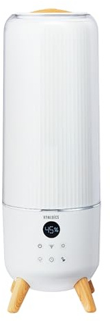 HoMedics TotalComfort Deluxe Humidificador ultrasónico, ambientador para habitaciones de hasta 39,5 m², con 70 h de funcionamiento, compartimento para aceites aromáticos, depósito de 5,6 L y boquilla de nebulización de 360º, para dormitorios, oficinas y habitaciones de niños