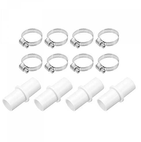 sourcing map Washing Machine Drain Hose Connectors, Washer Extension Adapter White 0.79 with Clamps Pack of 4