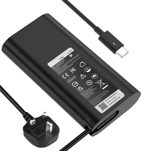 130W USB C charger Compatible with Dell XPS 15 9500 17 9700 Latitude 7210 7310 7410 9410 9510 5420 5520 Precision 5550 5750 3560 3550 3551 Laptop AC Power Supply Adapter Cord