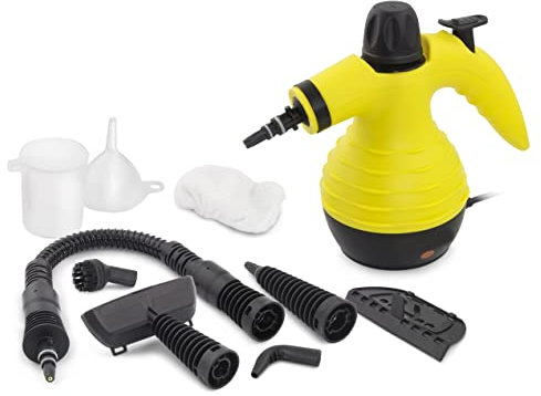 FLM SYSTEM Pulitore Pulitore a Vapore con accessori Igienizza Uccide Ed Elimina Il 99,99%* Di Virus Germi E Batteri DISINFETTA VAPORE 1500W Sanificatore Multiusi Accessori Rimuovere Le Macchi Da