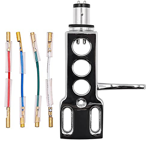 Alnicov Portatestina Phono con fili di piombo Sostituzione del supporto per testina Phono per giradischi LP universale in alluminio