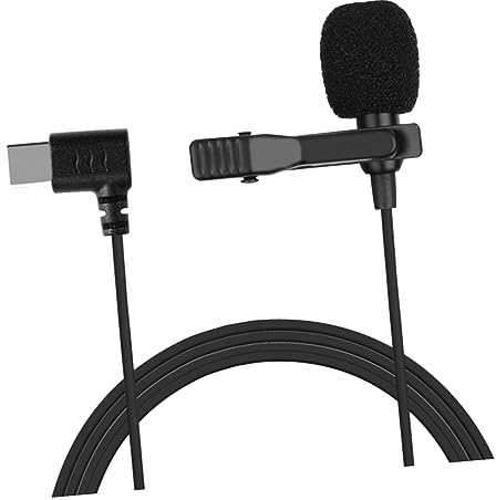 Toyvian Micrófono de Solapa Clip Tipo C para Teléfono, Mini Condensador Portátil Reducción Inteligente de Ruido, Resistente Oxidación y Desgaste para Grabación y Juegos