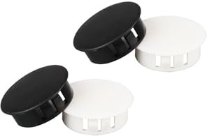 Aoktorkit 200 Pcs Black Plastic Plugs, 11mm Locking Insert End Cap, Hole Covers for Furniture Machines Cabinets