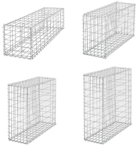 Gabion Baskets Galvanised Steel Cages Mesh Wire Stone Basket Outdoor Spiral Retaining Wall Planter Garden / 100 x 30 x 30cm or 100 x 50 x 30cm / 4mm Wire / 50 x 100mm Hole (100 x 30 x 30cm)