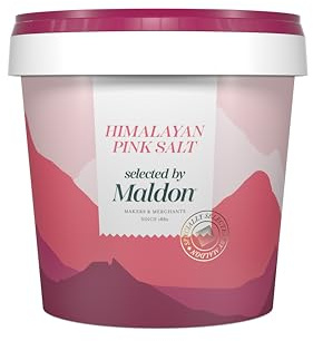Maldon - Himalayan Pink Salt - Selected by Experts - Pink Coarse Rock Salt from the Foothills of the Himalayas - Perfect for a Wide Range of Dishes - Fantastic Flavour - 1kg Tub