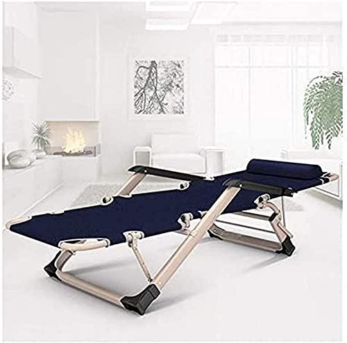 TONZN Relaxsessel Loungesessel Liegestuhl Gartenstuhl Sonnenliege Klappstuhl für Strand Terrasse Garten Camping Outdoor Quadratische Stahlbeine (Farbe: Dunkelblau) (Dunkelblau)