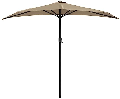 vidaXL Sombrilla de Balcón Semicircular con Palo Parasol de Jardín Aluminio