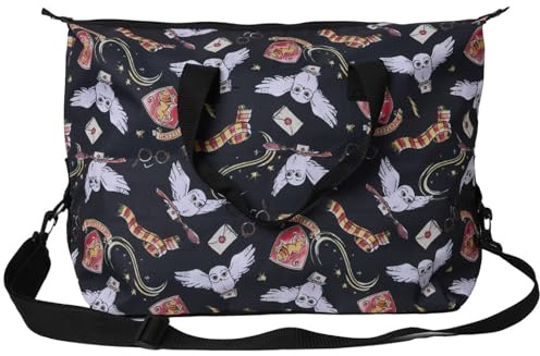 Harry Potter Tragetasche mit Hogwarts-Motiv, Motiv: Eule, Brille, Handgepäck, Reisen