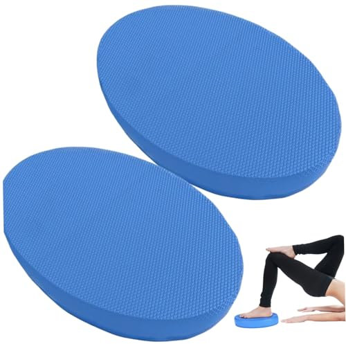 Blau Yoga Pad 2pcs Schaumstoffbalancepad Ovales weiches Yoga-Pad-Polsterschutz mit geschlossener Zellstruktur Übungsbilanz, Schaumstoffbilanz 2 Dicke, Balance Pad