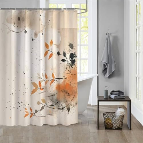 Duschvorhang Classic 120x200cm Beschwerter Saum Wasserdicht Duschvorhänge Waschbar Polyester Stoff Shower Curtains Mit Ösen Duschvorhangringe Bad Curtain Badewanne Badezimmer Vorhang Gardinen 292