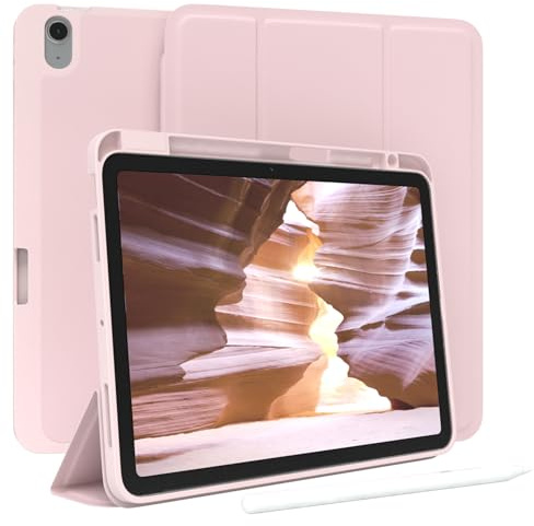 EAZY CASE - Funda Protectora con Soporte para lápiz óptico para iPad Air 4 / Air 5 10,9 Funda Tapa Tablet Touchpen Smartcase Desmontable Plegable Auto Sleep Wake Up en Rosa