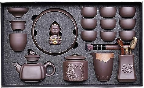 IUBGFTO Juego de té japonés, Juego de Tazas de té, Juego de té Zisha Kungfu, Tetera con Filtro Zisha Chino Interesante