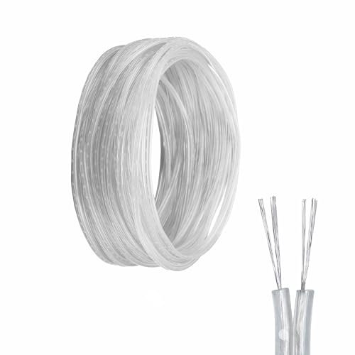 15M 28AWG PVC Kabel Transparent 2 Adriges Leuchten Kabel Transparent Elektrokabel 2 Kern Elektrischer Draht, Außendurchmesser 1.6 * 3.2mm Für Kleine Elektrogeräte