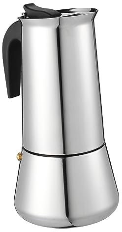 UTHCLO Espressokanne Edelstahl 200 Ml Mokkakanne Mit Verbrühschutzgriff Sicherheitsventil Für Vollmundigen Kaffee