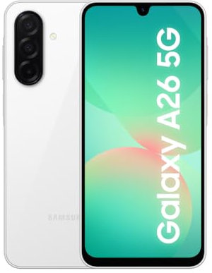 Samsung Galaxy A26 5G, Smartphone Android, 128 Go, Chargeur Secteur Rapide 25W Inclus, Smartphone déverrouillé, Blanc, Version FR