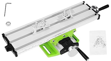 Mesa Cruzada Multifunción de Acero Aleado Verde para Taladro y Fresado