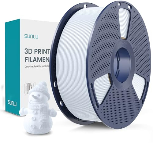 SUNLU PLA+ Filament 1.75mm, Verbesserte Haltbarkeit und Hohe Festigkeit, PLA Plus 3D Druckerfilament für 3D FDM Drucker, 1KG Spule, Keramik Weiß