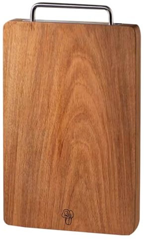 Tabla de cortar reversible de madera maciza con mango de metal, tabla de cortar grande y gruesa, tabla for quesos y embutidos, 40 cm(36cm)