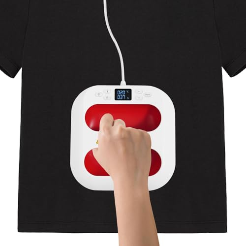 Zoobotanica Mini Transferpresse Hitzepresse Maschine,Transferpresse Plotter 23cmx23cm/9 x9 DIY Heißpresse mit LCD-Anzeige,Tragbare Heat Press Machine Druckmaschine für T-Shirts, Hüte (Weiß + Rot)