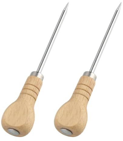 180mm 7 Bradawl, 2-Piece Set Bradawl Tool, Awl Tool Sewing with Wooden Handle, Versatile Sewing Awl for Leather Craft Cloth Pouch Hole DIY Handmade Maker