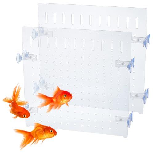 OLYCRAFT 2 Set Acrylic Aquarium Divider Kit 30x30cm Clear Fish Tank Separator with Suction Cups Adjustable Aquarium Divider Board Fish Tank Isolation Board for All Type Aquariums