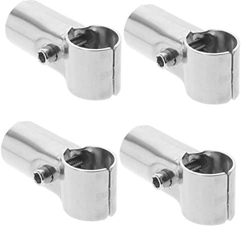 VILLCASE 4pcs Stainless Steel Shaped Panel Clamps for Tubes Chain Link Fence Repair Connectors End Rail Brackets for Farm Shelves Clothes Racks and Greenhouse Installation