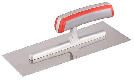 Llana de acero inoxidable for yeseros y acabados con agarre suave, herramienta manual ergonómica for enyesar paneles de yeso, placas de yeso y azulejos.(25cm)