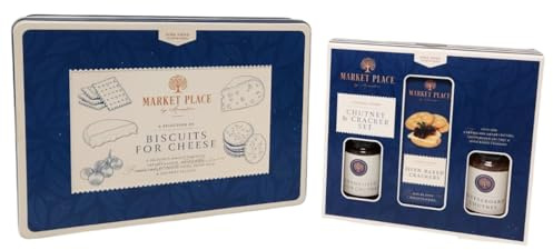Luxury Cheese Lover’s Gift Set – Assorted Crackers, Biscuits & Chutneys for Entertaining, Gourmet Snack Hamper Ideal for Parties & Special Occasions (Pack of 2 (Both))