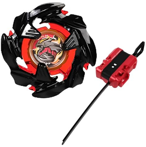 AIZXYO Trottola con Lanciatore Modello BX-00-34 (Rosso) – Facile da Usare, Adeguato per Trottole Bambini e Regali