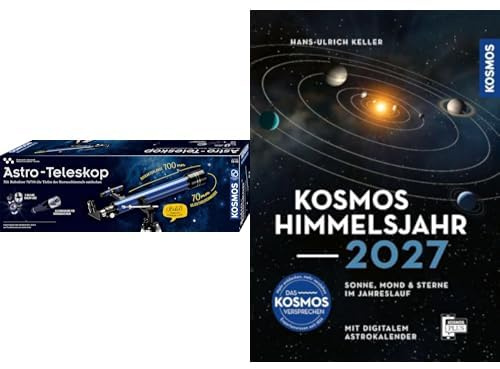 KOSMOS Astronomie‑Bundle - Himmelsjahr 2027, Astrokalender, Astro‑Teleskop, Einsteiger ab 12, Jahresguide, Teleskopset für Sternenfans