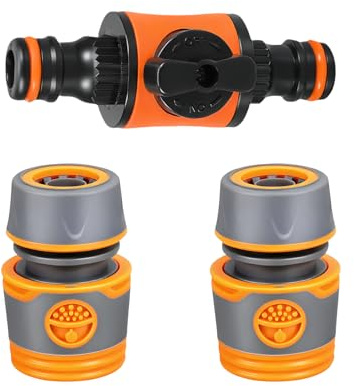 Ensemble de connecteurs de tuyau d ' arrosage en ABS, 2 adaptateurs femelles, 1 double, conception de toit anti-fuite, poignée ergonomique pour l ' irrigation des pelouses, connecteurs d ' arrosage | Réglable,