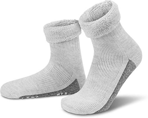 normani ALPAKA Wollsocken mit Alpaka- & Schafwolle sowie rutschfestem ABS-Aufdruck | Hausschuh-Socken | Dicke Kuschelsocken mit Antirutsch-Sohle